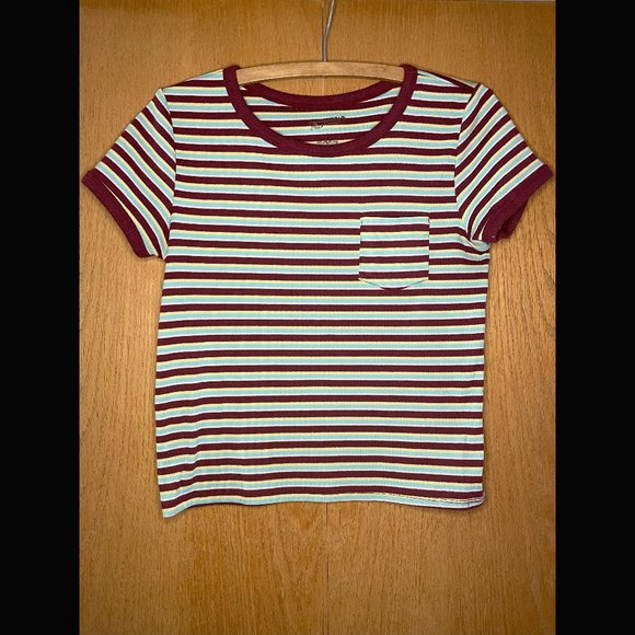 Arizona Jeans Multicolor Striped Cropped Tee Size L - Picture 1 of 4